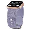 Correa para Apple Watch con diseño de flores en relieve y silicona tallada para Apple Watch 9S