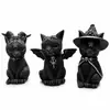 Enfeites de Halloween Gato Preto Magia Escultura de Resina Decoração de Mesa Coruja Fantasma Festa Conjunto de Presentes para Casa