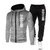 Ropa Deportiva con Capucha y Cremallera para Hombre, Traje de Sudoración Casual de Marca Tendencia con Estampado, Nuevo para Otoño e Invierno 2025, Transfronterizo