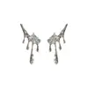 Pendientes Personalizados con Circonita Microincrustada y Agujas Chapadas en Plata, Minimalistas Líquidos de Alta Gama, Colección de Pendientes de Moda Mariposa