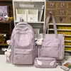 Mochila de Alta Gama con Estampado de Cielo Estrellado Blanco Leche para Estudiantes de Secundaria Niñas, Set de Tres Piezas, Bolso Ligero de Nicho para Tutorías