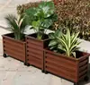 Frete grátis caixa de flores de liga de alumínio vaso de flores para varanda externa caixa retangular para plantio calha de flores vaso para plantas verdes para uso doméstico com rodas
