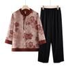 Madres de mediana edad y mayores cárdigan de manga larga de primavera chaqueta Tang femenina 60 años 70 camisa de verano 80