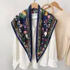 Fajín Triangular de Sarga Moda Primavera, Verano y Otoño Bufanda de Seda Retro Coreana Bufanda Triangular Fina para Mujer Baotou