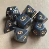 Set de 7 Piezas Dados Bicolor Poliédricos Juego de Mesa Set Cielo Estrellado Brillante Juego de Mesa Juego de Cartas Combinación Transfronteriza de Dados