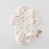Mono de otoño e invierno para bebé, traje cálido de algodón puro para gatear, ropa interior acolchada para recién nacido, mameluco pijama unisex para bebé