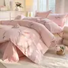 Nueva colección de otoño e invierno: Juego de ropa de cama de cuatro piezas engrosado, 100% algodón, cepillado, algodón puro, cálido, y viene en un paquete resistente, disponible para camas individuales o dobles