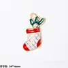 Colgante de Aleación Esmaltada Navideño Colgante de Gota Papá Noel Muñeco de Nieve Reno Colgante de Dibujos Animados Accesorios para Joyería DIY Pulsera Al Por Mayor