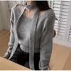 Suéter Retro Coreano de Moda 2025 con Hombros Descubiertos y Mangas Largas para Mujer, Versátil Top Halter