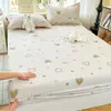 Estilo Fresco e Simples 100% Algodão Lençol de Cama de Solteiro Estampado Protetor de Colchão Desenho Animado Conjunto de Três Peças para Cama de Solteiro/Casal