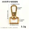 Cierre de mosquetón de cola cuadrada de 3 puntos para bolsos, accesorios de ferretería, hebilla de anillo cuadrado, artículos de cuero, cadena para ropa, hebilla de placa pequeña de punto giratorio