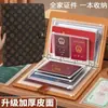 Tarjetero y organizador de documentos de cuero engrosado, perfecto para guardar certificados de nacimiento de bebé, registros familiares y varios certificados.; multifuncional y con capacidad extragrande