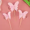 Decoración para Pastel Feliz Día de las Madres 2026 Mariposa 3D de Doble Capa Cinta de Cumpleaños para Mamá Lazo Insertar para Hornear