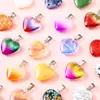 Pingente de amor em pedra natural transfronteiriço 20mm pingente de coração cor de cristal pingente de coração de pêssego acessórios de joias para colar