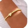 Pulseira Amazon Cross-Border Carta de Amor com 26 Letras, Nova Moda Estilo Simples Casual Pulseira de Corda Elástica com Contas para Mulheres