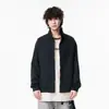 Chaqueta corta casual de primavera para mujer, cortavientos estilo Harrington retro americano, chaqueta de alta gama para hombre con cuello de solapa