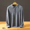 Nueva camisa polo de cachemir Bai Cai Rong para hombre, colección otoño/invierno 2026, suéter de punto casual versátil de color liso de lujo ligero
