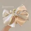 2026 Nuevo Estilo Pinza para el Cabello con Lazo Grande de Terciopelo Rojo, Accesorio para el Cabello para Niñas, Tocado de Princesa Nupcial de Borla de Alta Gama