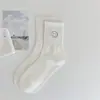 Meias Femininas Meia-Perna Meias de Verão Finas 100% Algodão Tendência Brancas Esportivas Estilo Japonês Celebridades da Internet Verão Fofas Estilo Universitário Longas