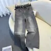 Lazada2026 Pantalones Casuales Rectos Adelgazantes para Mujer Primavera Otoño Personalidad Hot Strass Versátil Retro Jeans de Moda
