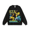 Camiseta de manga larga informal con estampado de retrato de rap americano, estilo hip hop, estilo retro, lavado urbano, para otoño, para hombres y mujeres
