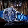 Nuevo Reloj Winner para Hombre Moda Casual Clásico Popular Corte Hueco Pedrería Mecánico Manual
