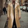 2024 Europeu e americano plus size longo couro trench coat masculino trespassado desempenho couro casaco COS couro casaco dff03-tep95