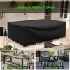 Capa para Móveis de Terraço Capa para Mesa Externa Impermeável Retangular Espessada Tecido Oxford Capa para Mesa de Jantar à Prova de Vento à Prova de Poeira Proteção UV