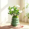 Maceta de cerámica para suculentas de jardinería transfronteriza, maceta pequeña creativa con forma de árbol de Navidad de estilo europeo para cultivar plantas verdes