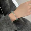 Pulsera de cristal de imitación aguamarina azul claro pulsera de cuentas de vidrio diseño de nicho sentido del diseño regalo accesorio de mano versátil para mujeres exquisito
