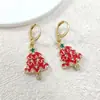 Aretes Geométricos Rojos Ankela Festivos de Año Nuevo Nicho Temperamento Venta Caliente Aretes de Botón Otoño/Invierno 2026 Venta al por Mayor de Pendientes