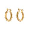 Brincos Europeus e Americanos de Moda Nicho Estilosos Retrô High-End Aço Inoxidável Banhado a Ouro 18K Micro-Cravejados Brincos de Junção de Bolinhas para Mulheres