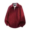 Nuevo Cárdigan de Solapa para Primavera y Otoño para Hombre Versátil de Moda Estilo Coreano Estilo Perezoso Falso Dos Piezas Diseño Holgado Sentido del Diseño Tejido
