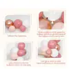 Set de arco de globos bestseller transfronterizo en color oro rosa y rosa claro con cortina de flecos de lluvia y globos de foil en forma de corazón para la decoración del primer cumpleaños de una niña