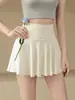 Falda corta deportiva anti-exposición para mujer, nuevo modelo 2026, talla grande, falda-pantalón holgada de yoga para fitness, tenis, bádminton