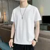 Camisetas Blancas Seleccionadas Cuidadosamente para Hombre, Camisas de Manga Corta, Tops Blancos Puros para Hombre con Cuello Redondo Camisetas de Algodón Puro