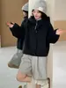 Canción de Amor de Otoño Profundo Abrigo de Lana con Capucha Doble Cara para Mujeres Menudas, Estilo Corto, Nueva Chaqueta de Lana Casual para Otoño e Invierno