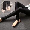 Leggings Femininas de Cintura Alta em Seda Gelo Brilhante para Primavera e Outono, Alta Elasticidade Finas para Exterior com Pé Calças Modeladoras