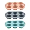 Molde de Silicona para Pastel Listo para Usar del Fabricante, 6 Agujeros Redondos, Molde para Hornear Pasteles Galletas, Molde para Hornear, Utensilios para Hornear