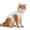 Roupa de Esterilização para Gatos, Roupa Cirúrgica para Gatas, Roupa 100% Algodão, Estilo Fino Respirável, Roupa para Desmame com Velcro, Anti-Lambedura Pós-Cirúrgica para Gatos Machos