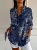 Estación Independiente Transfronteriza Europea y Americana Más Vendido Camisa Larga para Mujer Primavera Verano Otoño Camisa de Hombro Pez Impresión 3D