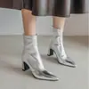 Nueva Colección Otoño/Invierno 2026: Elegantes Botines de Punta con Cremallera Trasera, Estilo Elegante para el Trabajo, Botas Adelgazantes para Mujer Tallas Grandes, Tallas 34-46
