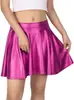 Saia Midi Circular Plissada Casual Fashion Metálica Feminina