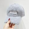 Chapéu mulheres inverno quente novo cordeiro pelúcia boné de beisebol rosto olhando pequenas letras bordadas Internet celebridade pico boné moda feminina