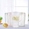 Jarra plástica transparente simples para água fria, grande capacidade, jarra para água fria doméstica, pote para chá e suco, conjunto de copos para beber de geladeira