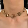 Joyas Transfronterizas Europeas y Americanas Pendientes de Flor Exagerada en Espiral Pulsera Collar Traje de Tres Piezas de Joyería Femenina de Gama Alta