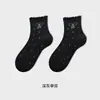 Calcetines de Mujer de Venta Caliente para Primavera y Otoño, Calcetines de Lunares con Moño, Estilo Lindo y Femenino, Calcetines Deportivos de Encaje a la Moda para Niñas