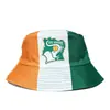 Copa Africana Transfronteriza Bandera de Costa de Marfil Sombrero de Cubo para Aficionado de Costa de Marfil Unisex Bloque de Color Sombrero de Sol para Exteriores