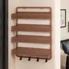 Prateleira de armazenamento com gancho para porta para uso doméstico, cesta suspensa multicamadas para porta, não requer perfuração, prateleira de armazenamento de bolsas multifuncional para montagem na parede