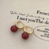 Aretes Festivos Rojos, Aretes de Perlas de Lujo Ligero y Alta Gama, Estilo Caliente de Año Nuevo, Joyería de Oreja Trendy al por Mayor del Año del Zodíaco